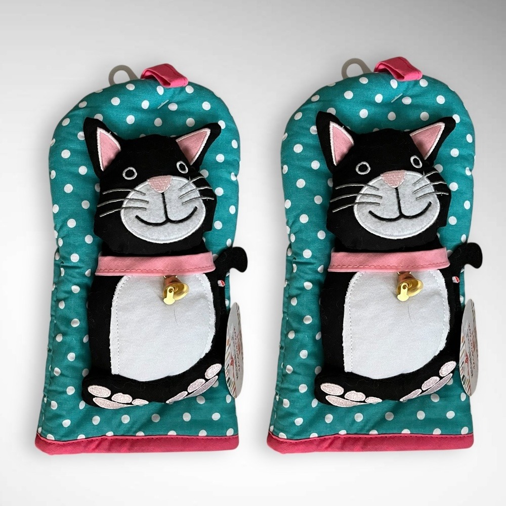 RITZ KITCHEN FRIENDS Pair of‎ Whiskers Decorative Oven Mits | NWT